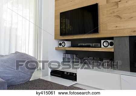 Stock Image - Interiors of a living room. Fotosearch