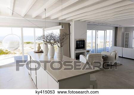Interiors of a modern living room View Large Photo Image Stock Image - Interiors of a modern living room. Fotosearch