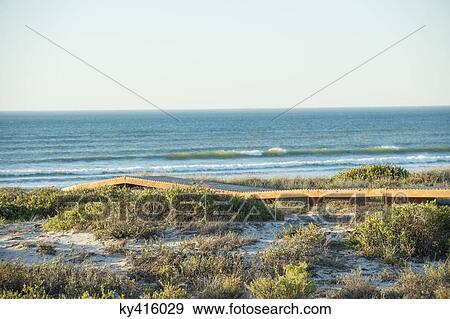 Boardwalk on the beach View Large Photo Image Stock Photo - Boardwalk on the beach. Fotosearch
