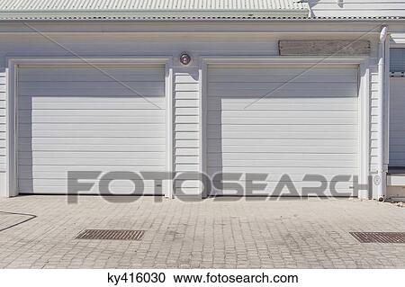 Stock Image - Closed shutters of a building. Fotosearch