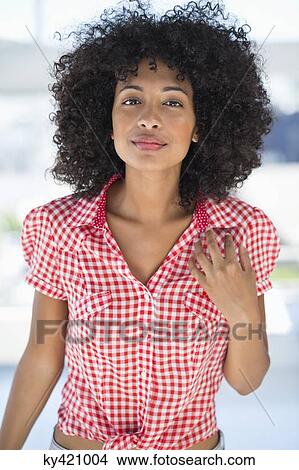 Picture - Portrait of a woman smiling. Fotosearch
