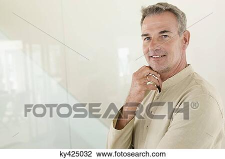 Stock Image - Portrait of a senior man smiling. Fotosearch
