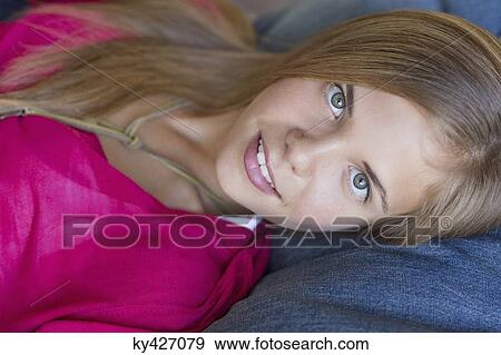 Portrait of a girl smiling View Large Photo Image Stock Photo - Portrait of a girl smiling. Fotosearch