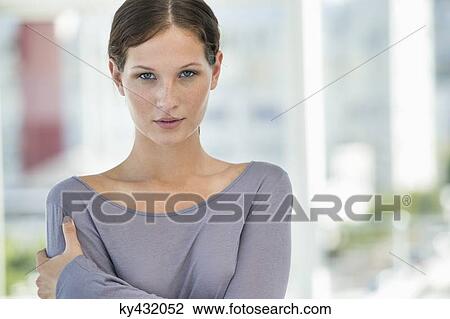 Stock Image - Portrait of a beautiful woman. Fotosearch