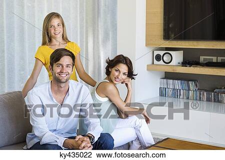 Portrait of a family smiling View Large Photo Image Stock Image - Portrait of a family smiling. Fotosearch