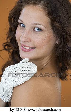 Portrait of a woman smiling View Large Photo Image Stock Photo - Portrait of a woman smiling. Fotosearch