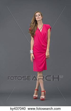 Stock Image - Portrait of a fashion model posing. Fotosearch