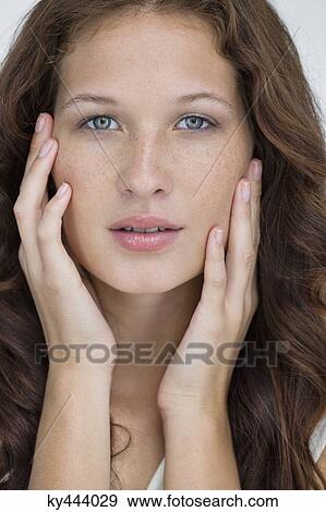 Portrait of a beautiful woman posing View Large Photo Image Stock Photo - Portrait of a beautiful woman posing. Fotosearch