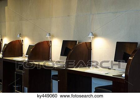 Cyber Cafe Stock Image Ky449060 Fotosearch
