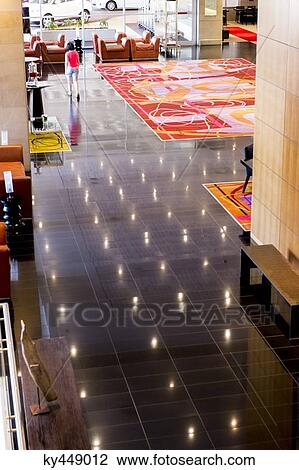 High angle view of the lobby area of a hotel View Large Photo Image Stock Image - High angle view of the lobby area of a hotel. Fotosearch