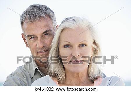 Stock Image - Portrait of a couple smiling. Fotosearch
