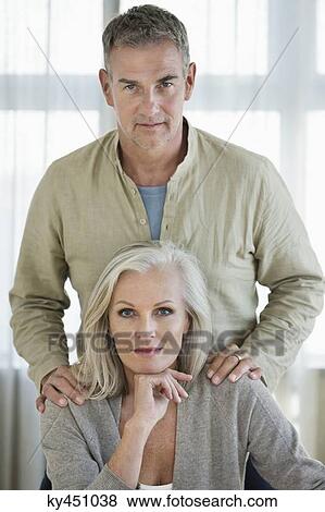 Stock Photo - Portrait of a senior couple at home. Fotosearch