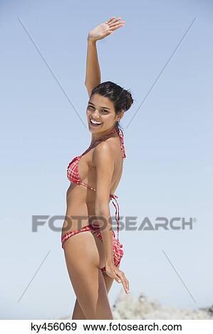 Beautiful woman enjoying on the beach View Large Photo Image Stock Photo - Beautiful woman enjoying on the beach. Fotosearch