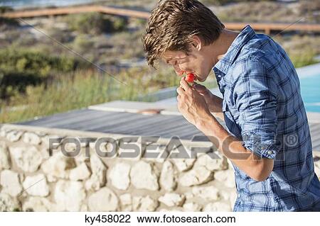 Man eating a slice of watermelon View Large Photo Image Stock Image - Man eating a slice of watermelon. Fotosearch