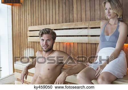 Couple in a sauna View Large Photo Image Stock Image - Couple in a sauna. Fotosearch