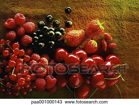 Stock Image - fruit, fruits, berries, red, delicatessen, product, produce. Fotosearch