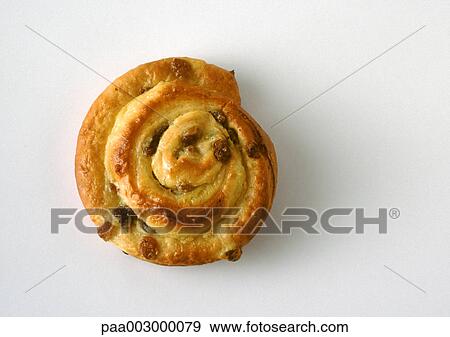Stock Photo - Raisin danish, close-up. Fotosearch