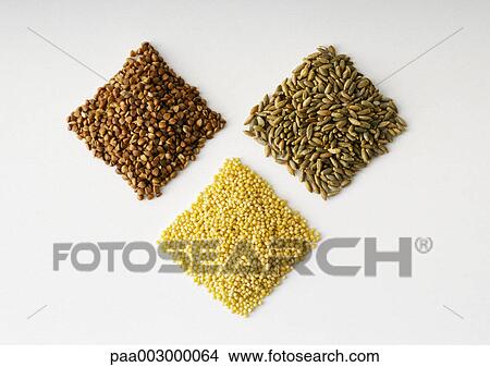 Three squares of grains View Large Photo Image Picture - Three squares of grains. Fotosearch