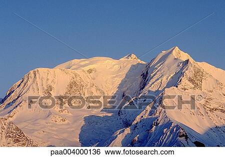 Stock Photograph - mountain, mountains, snow, landscape, landscapes, snowy, mountainous. Fotosearch
