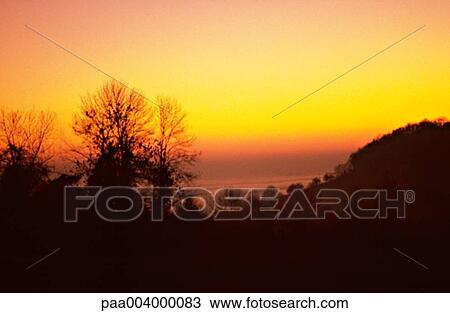 sunset, landscape, landscapes, nature, vegetation, woody, europe View Large Photo Image Stock Image - sunset, landscape, landscapes, nature, vegetation, woody, europe. Fotosearch