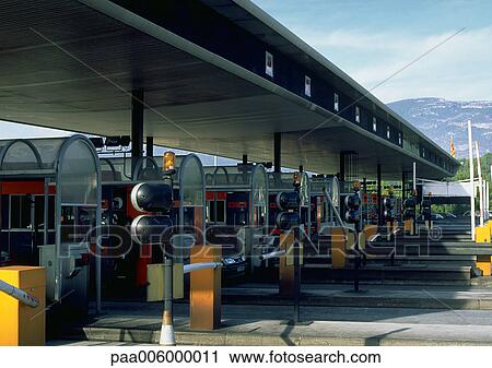 Freeway tollbooths. View Large Photo Image Stock Image - Freeway tollbooths.. Fotosearch