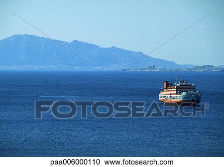 Stock Image - Freight ship on water.. Fotosearch