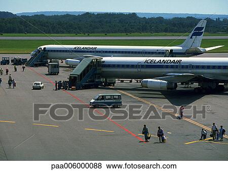 Stock Photo - Iceland air planes at terminal.. Fotosearch