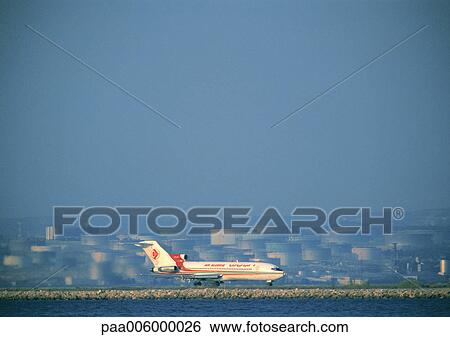 Plane on runway. View Large Photo Image Stock Photograph - Plane on runway.. Fotosearch