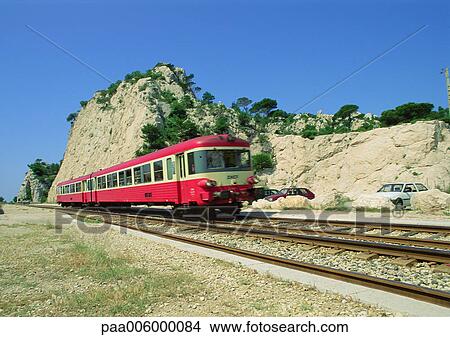 Picture - Train in motion.. Fotosearch