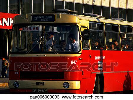 Turkey, red bus, close-up View Large Photo Image Stock Image - Turkey, red bus, close-up. Fotosearch