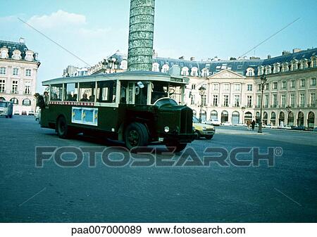 France, Paris, bus in Place Vendome View Large Photo Image Stock Photo - France, Paris, bus in Place Vendome. Fotosearch