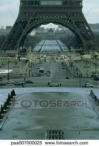Stock Photography - France, Paris, esplanade in front of Eiffel Tower. Fotosearch