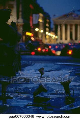 Stock Photograph - France, Paris, La Madeleine at night. Fotosearch