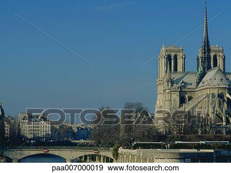 Stock Photo - France, Paris, Notre Dame Cathedral. Fotosearch