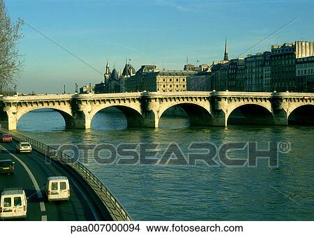 Picture - France, Paris, River Seine and Pont Neuf. Fotosearch