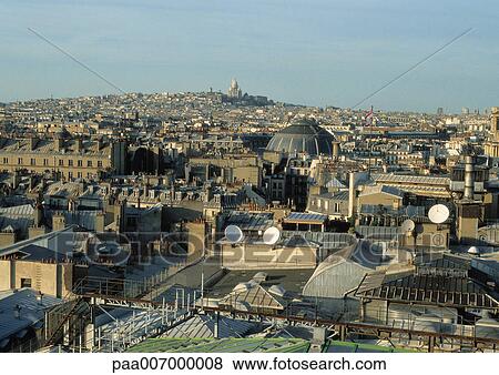 Stock Photo - France, Paris, rooftops. Fotosearch