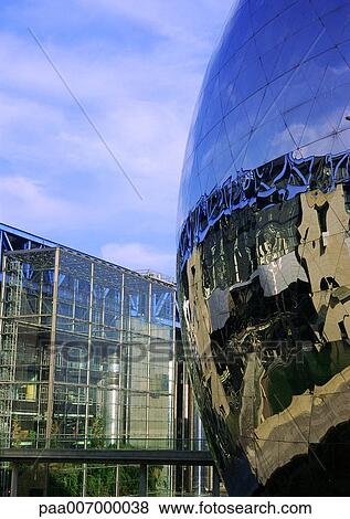 Stock Photo - France, Paris, the Geode at La Villette. Fotosearch