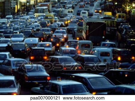 Stock Image - France, Paris, traffic jam. Fotosearch