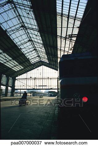 Stock Photo - France, Paris, train station. Fotosearch