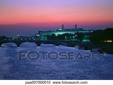 France, Paris, view of the Seine at dusk View Large Photo Image Stock Image - France, Paris, view of the Seine at dusk. Fotosearch