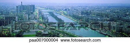 Picture - panoramic, paris, view, views, France, country, countries. Fotosearch