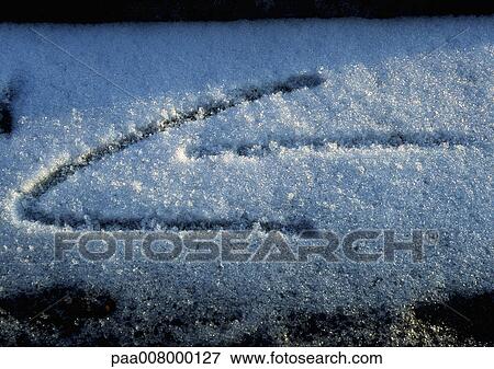 Arrow drawn in snow. View Large Photo Image Stock Photo - Arrow drawn in snow.. Fotosearch