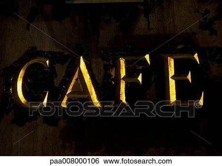 Stock Photograph - CafÄ typography.. Fotosearch