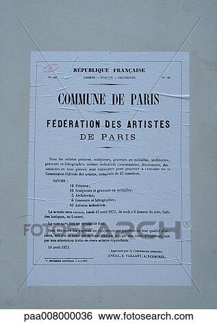 Commune of Paris paper in French pasted to wall. View Large Photo Image Stock Photograph - Commune of Paris paper in French pasted to wall.. Fotosearch