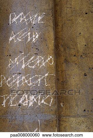 Crossed out text on wall. View Large Photo Image Stock Image - Crossed out text on wall.. Fotosearch