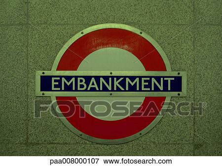 Stock Photo - Embankment sign.. Fotosearch