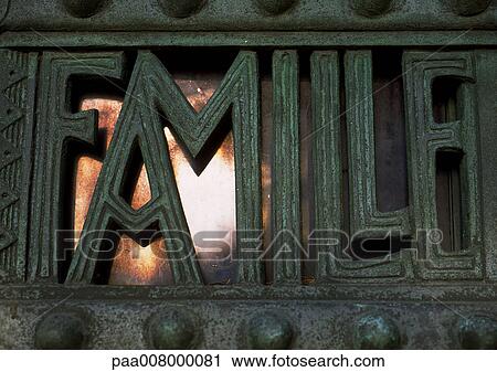 Family cutout typography in French View Large Photo Image Stock Image - Family cutout typography in French. Fotosearch