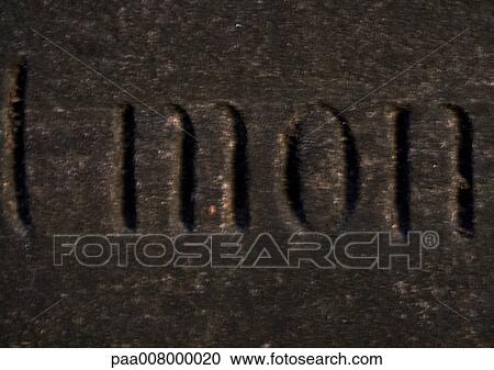 My typography in French engraved in stone. View Large Photo Image Stock Image - My typography in French engraved in stone.. Fotosearch