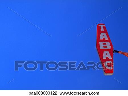 Stock Image - Tabacco shop sign in French. Fotosearch