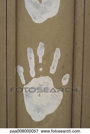 White hand print. View Large Photo Image Stock Photo - White hand print.. Fotosearch